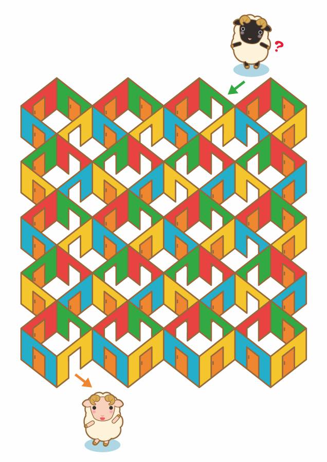图片[1]-幼儿益智迷宫（五）立体空间，15页PDF可打印-优学盒子