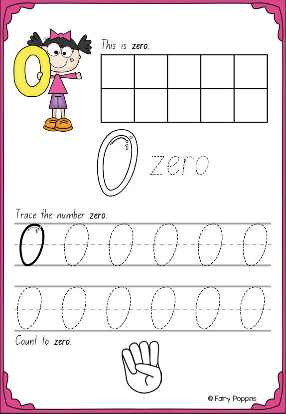 图片[1]-数字描红0-30书写，幼儿卡通电子版PDF可打印-优学盒子