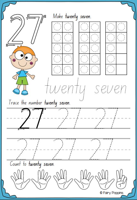 图片[7]-数字描红0-30书写，幼儿卡通电子版PDF可打印-优学盒子