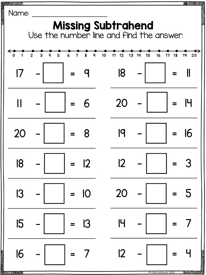 图片[8]-数轴计算，20以内的数字加减法，幼儿数学启蒙电子版PDF打印，百度网盘下载-优学盒子