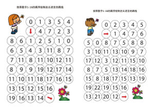 数字迷宫，按照数字顺序走出迷宫，6页PDF可打印-优学盒子