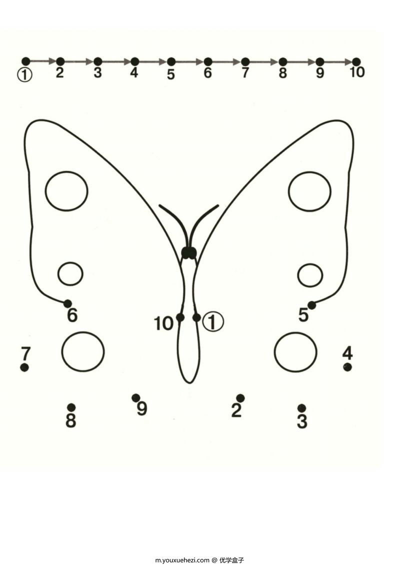 图片[2]-数字1-10连线与填色二，PDF可打印-优学盒子