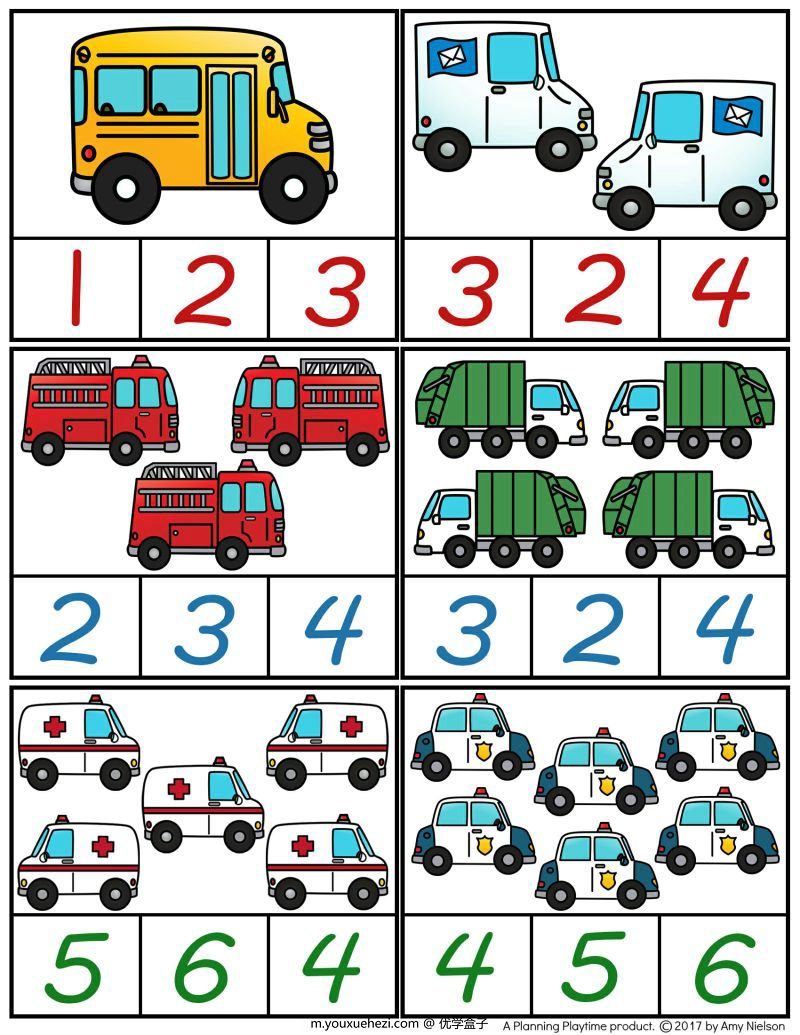图片[6]-毛毛虫数字综合1-10 ,数学启蒙识数计数，PDF可下载-优学盒子