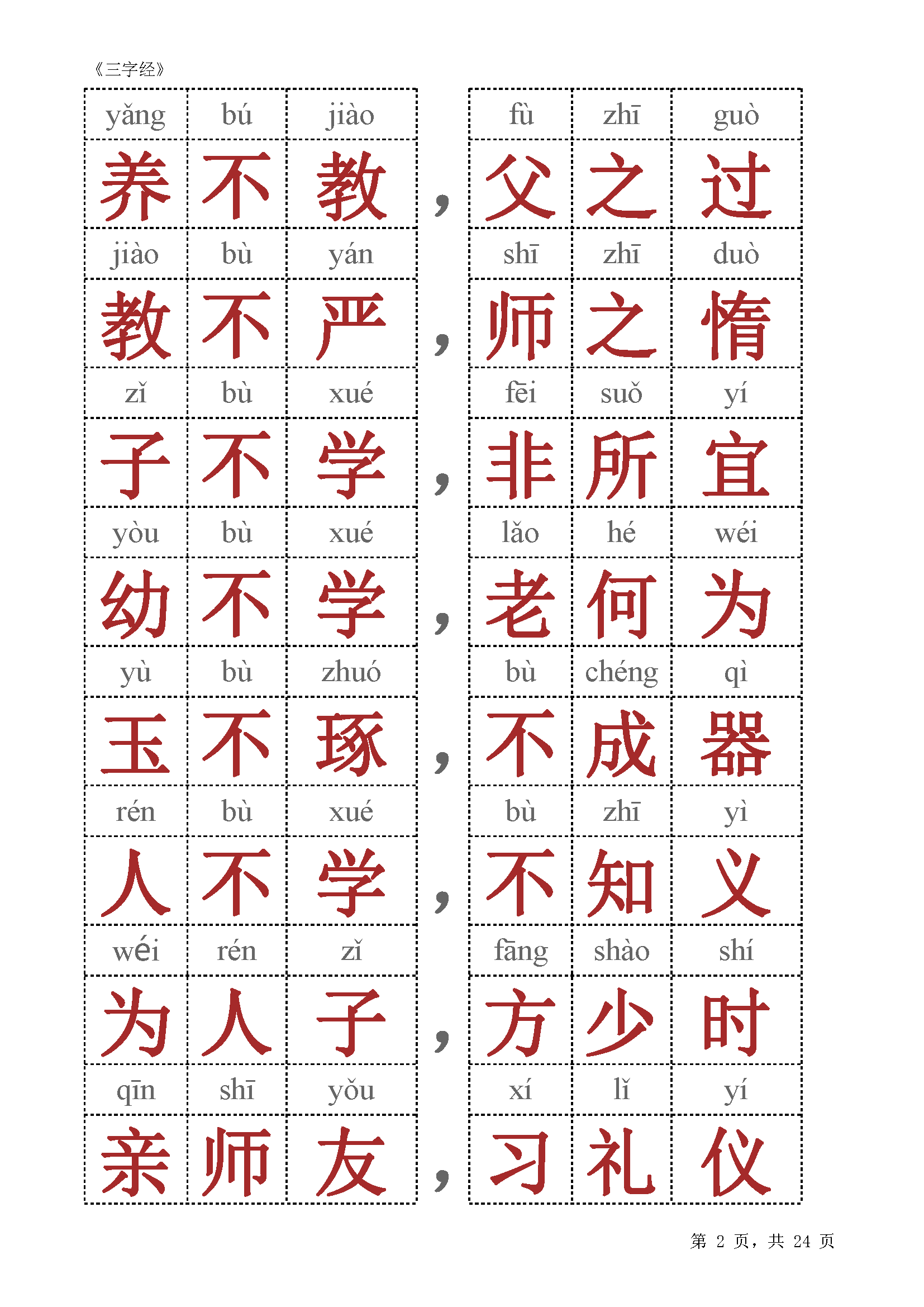 图片[2]-《三字经》全文朗读，注音版和注释版，素材可打印-优学盒子