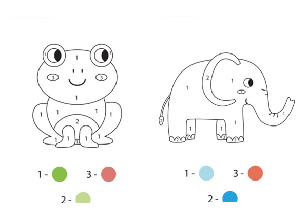 数字1-3填色-优学盒子