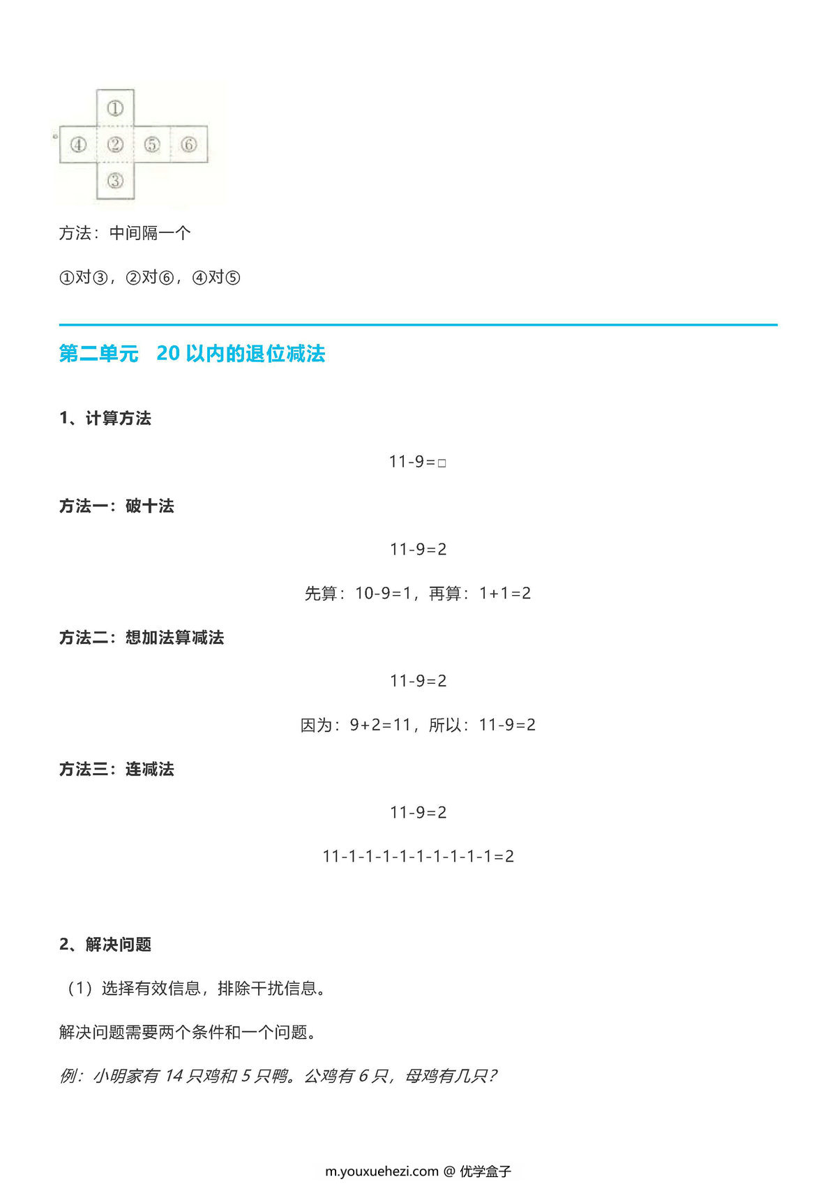 图片[2]-一年级数学下册【期末重点总结】人教版-优学盒子