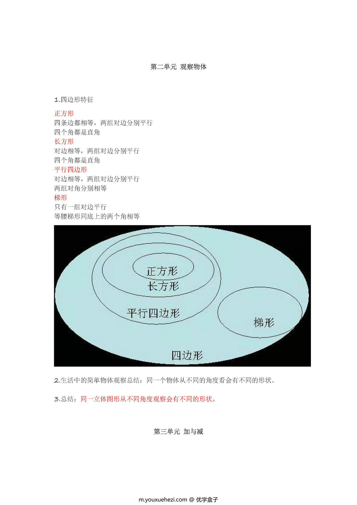 图片[2]-北师大版三年级数学上册知识点汇总-优学盒子