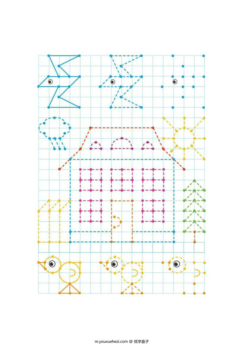 图片[5]-图形绘制练习图集，130页控笔训练学简单绘画，素材可打印-优学盒子