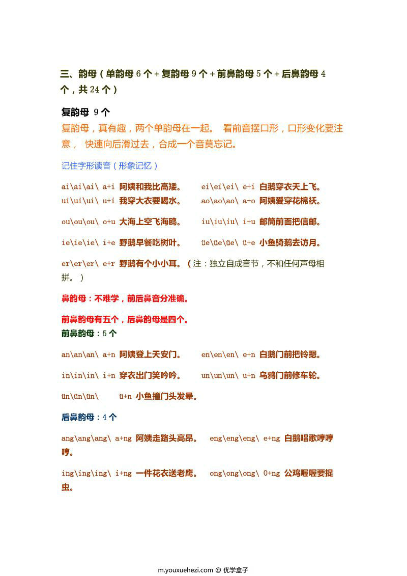 图片[8]-拼音韵母描红打印版，学习拼音练习书写，幼小衔接拼音书写练习-优学盒子