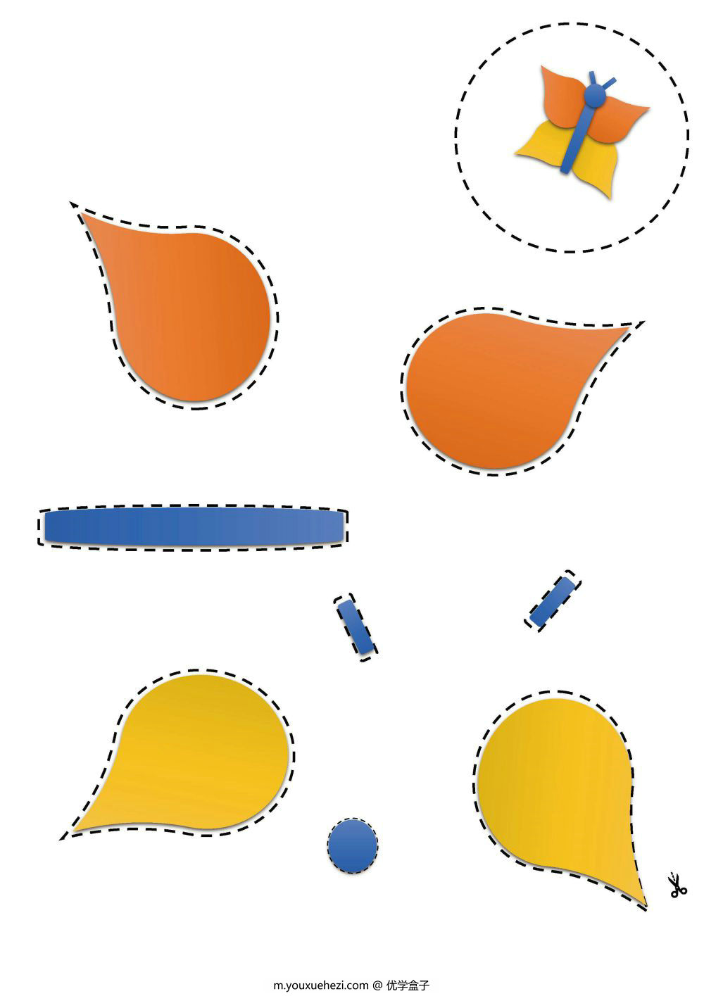 图片[1]-按照示范剪切拼贴图画-优学盒子