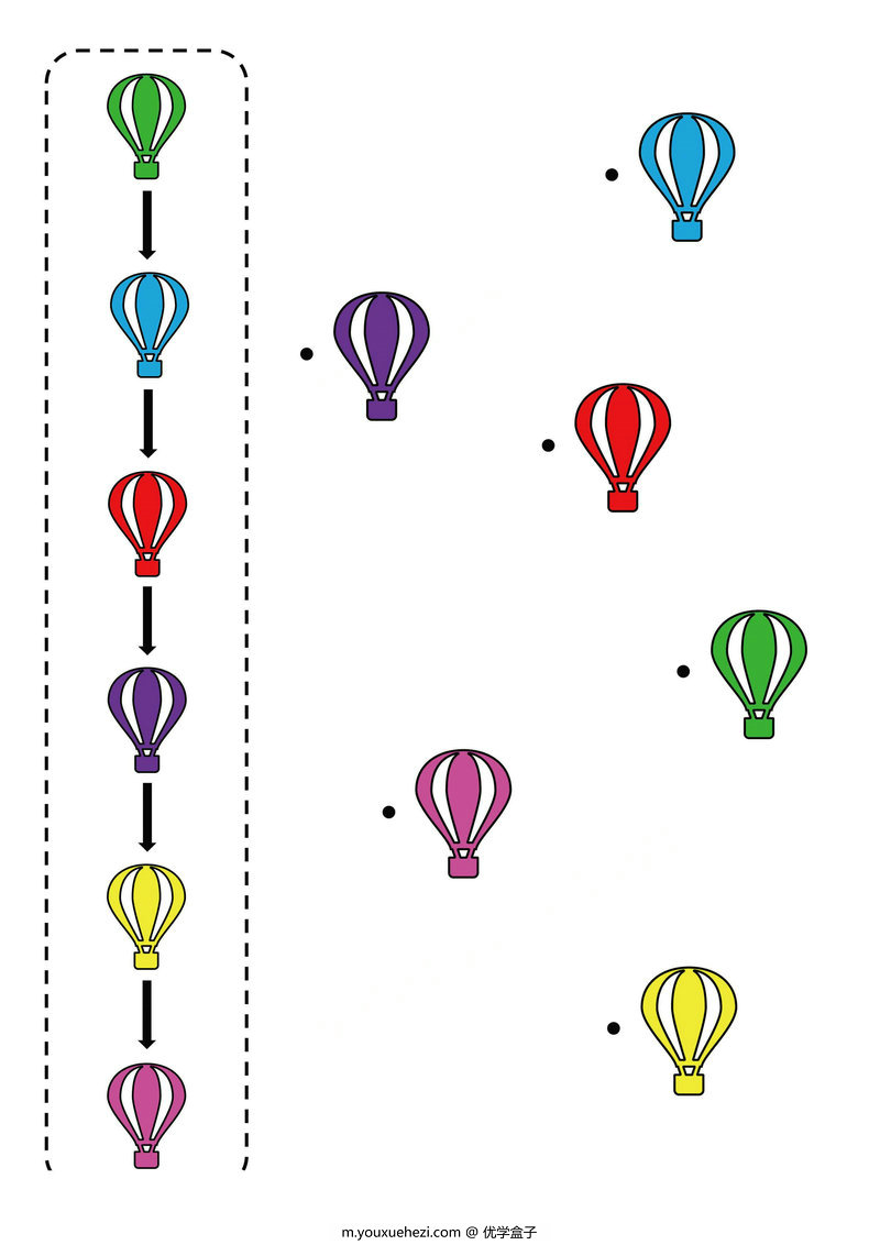 图片[2]-按照颜色顺序连接图画，8页PDF-优学盒子