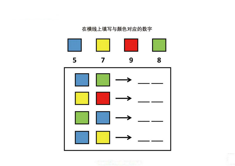 图片[1]-在横线上填写与颜色对应的数字，5页PDF可打印-优学盒子