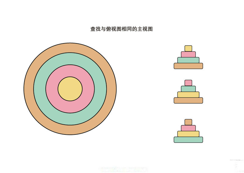 图片[1]-查找与俯视图相同的主视图-优学盒子