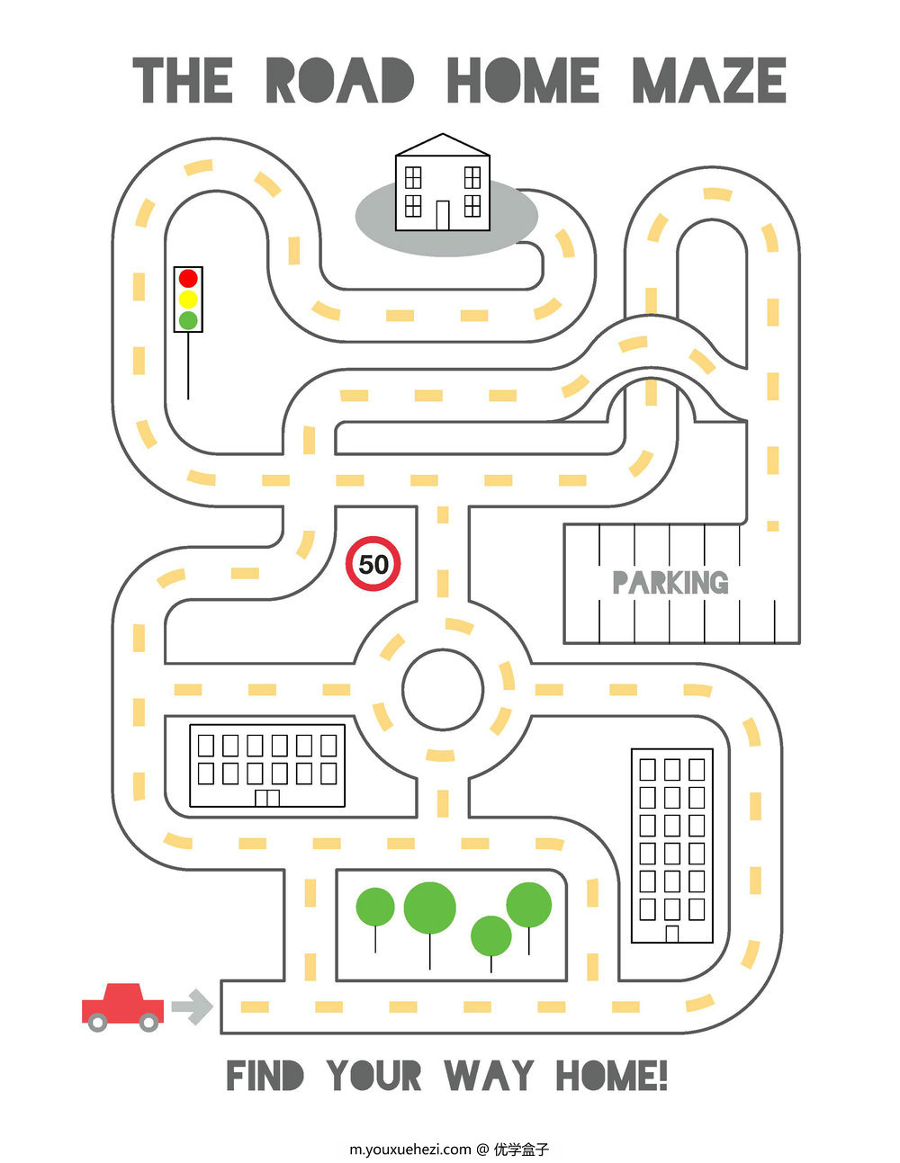 图片[2]-卡通迷宫，9页PDF可打印-优学盒子