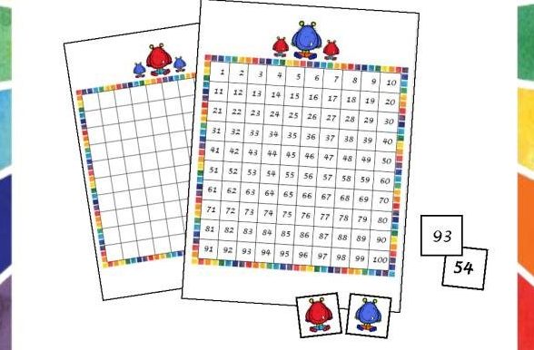 小怪兽百数板＋数字卡，幼儿数感启蒙，百数板学习-优学盒子