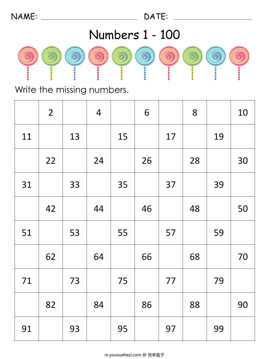图片[2]-1-100丢失的数字专题素材包2-优学盒子