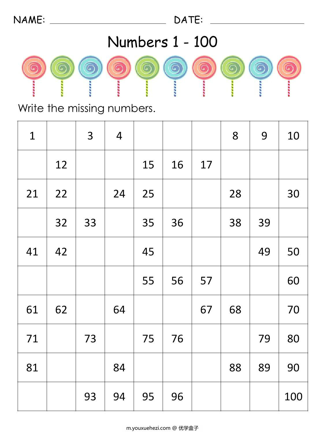 图片[3]-1-100丢失的数字专题素材包2-优学盒子