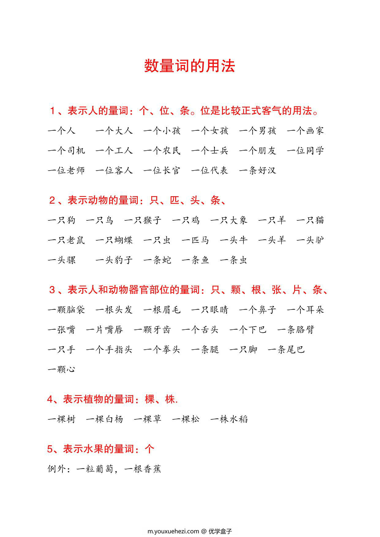 图片[2]-一年级语文下册词句积累，叠词+形容词+数量词+比喻句+反义词+仿写句子+拟人句+造句 25页PDF-优学盒子