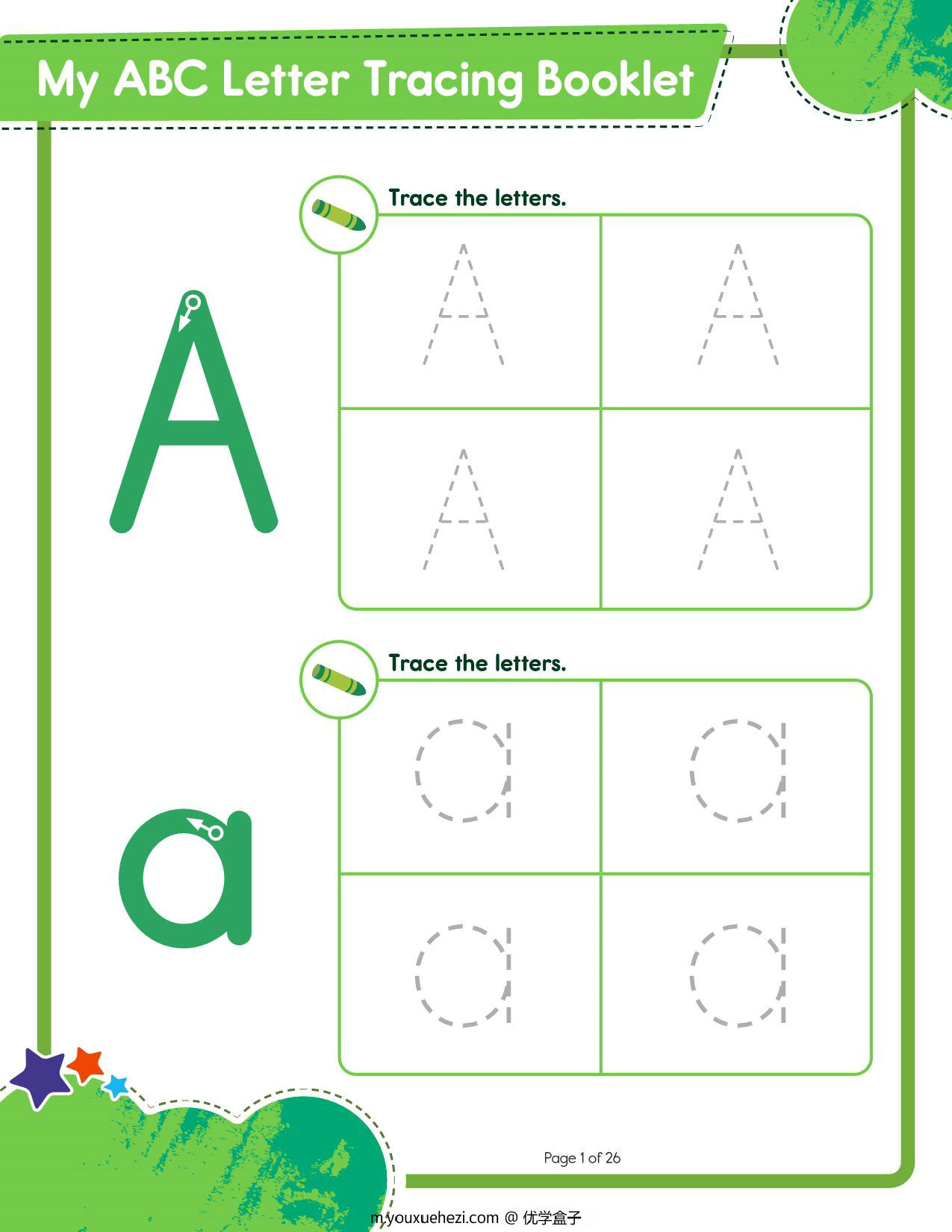 图片[1]-abc-letter-tracing-booklet-us 27页PDF-优学盒子