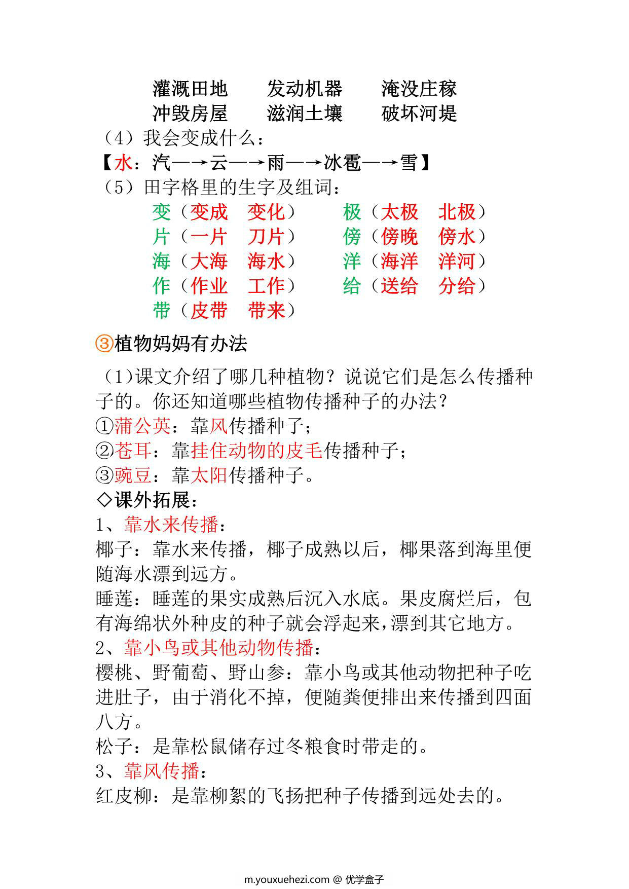 图片[2]-二年级上册语文全册每课重点知识点汇总 18页PDF-优学盒子
