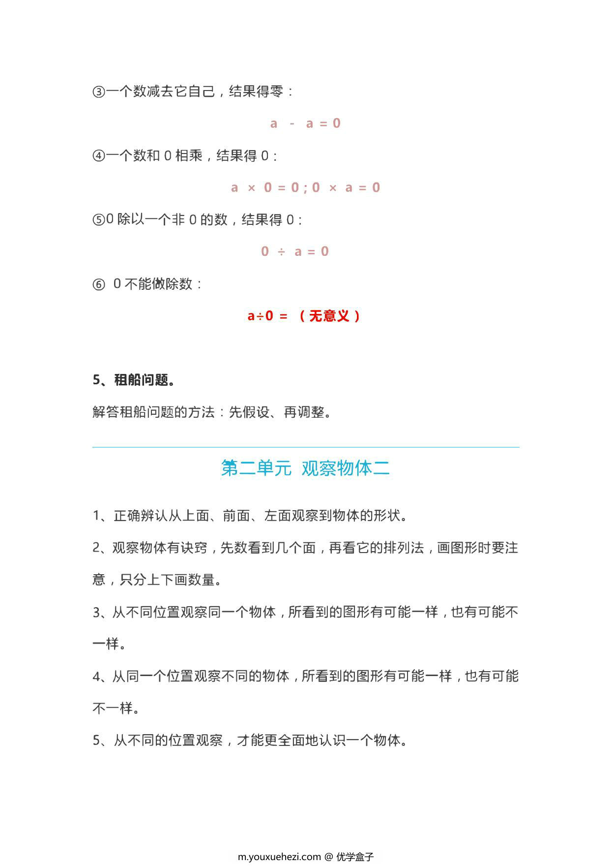 图片[3]-四年级数学下全册知识点归纳 18页PDF-优学盒子