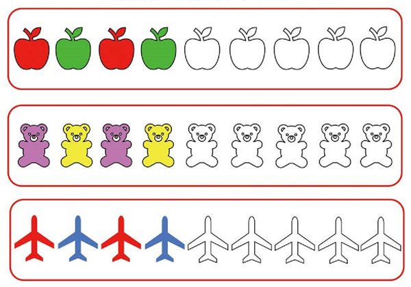 按照颜色的排列顺序给图画填色，11页PDF-优学盒子