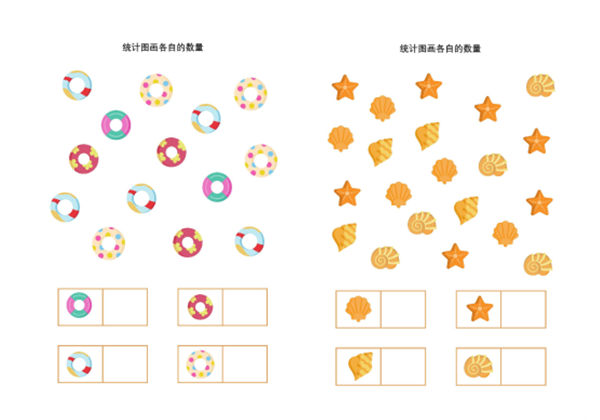 统计图画各自的数量，5页PDF-优学盒子