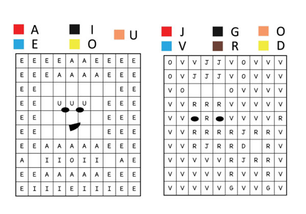 在单元格中填上与字母相对应的颜色，6页PDF-优学盒子