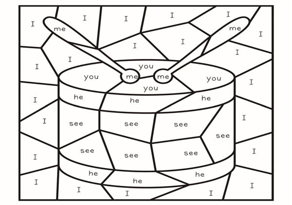给图画填上与单词对应的颜色，5页PDF-优学盒子