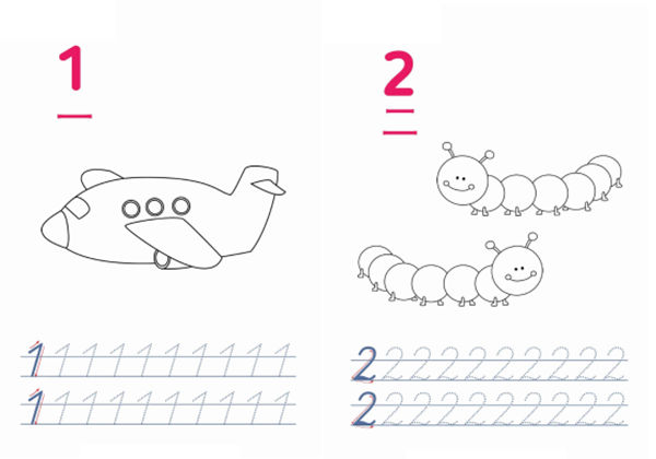 填色并书写数字1-10，10页PDF-优学盒子
