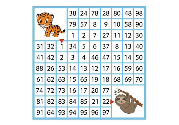 按照数字的排列顺序走出迷宫，10页PDF-优学盒子