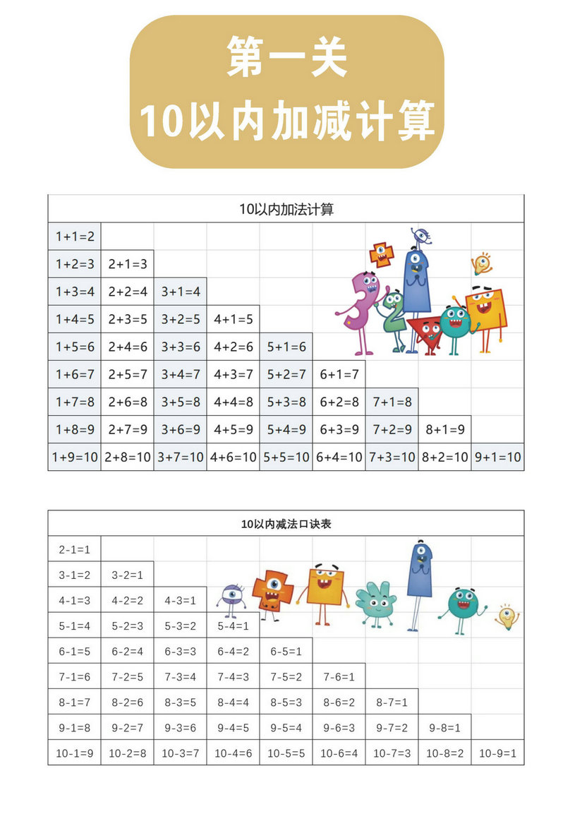 图片[1]-10以内加减计算，8页PDF-优学盒子