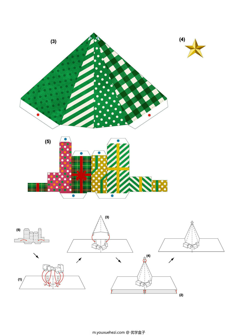 图片[1]-圣诞手工贺卡2，3页PDF-优学盒子