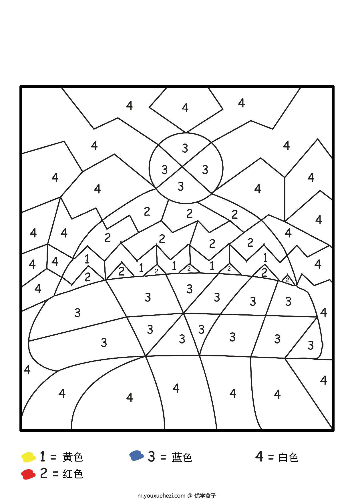 图片[4]-六幅关于冬季的数字填色画，6页PDF-优学盒子