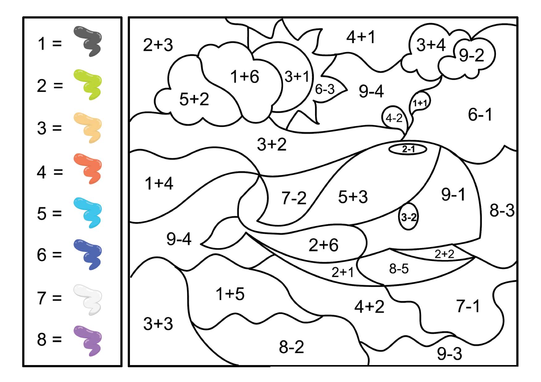 图片[2]-加减法计算填色画_2，6页PDF-优学盒子