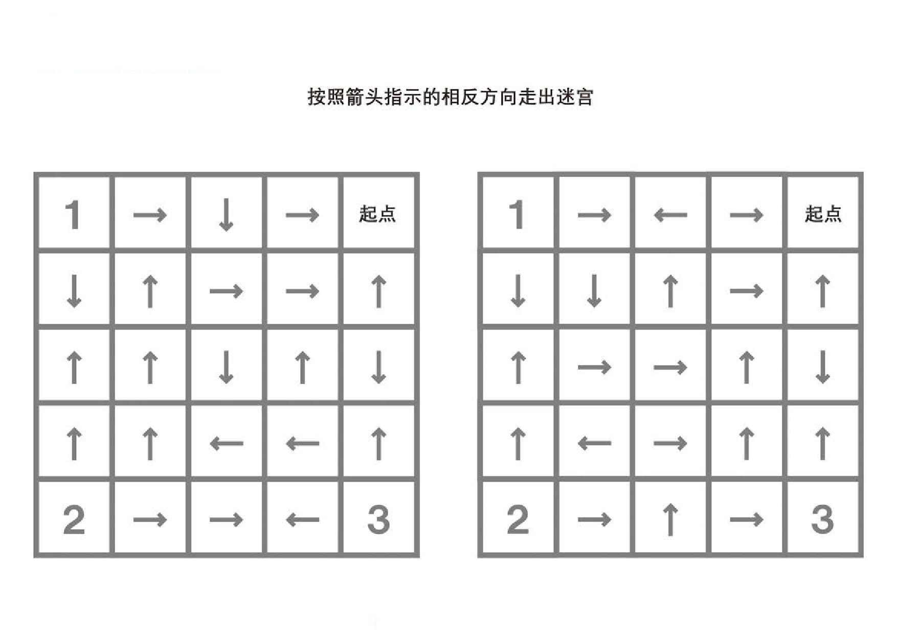 图片[1]-按照箭头指示的相反方向走出迷宫，5页PDF-优学盒子