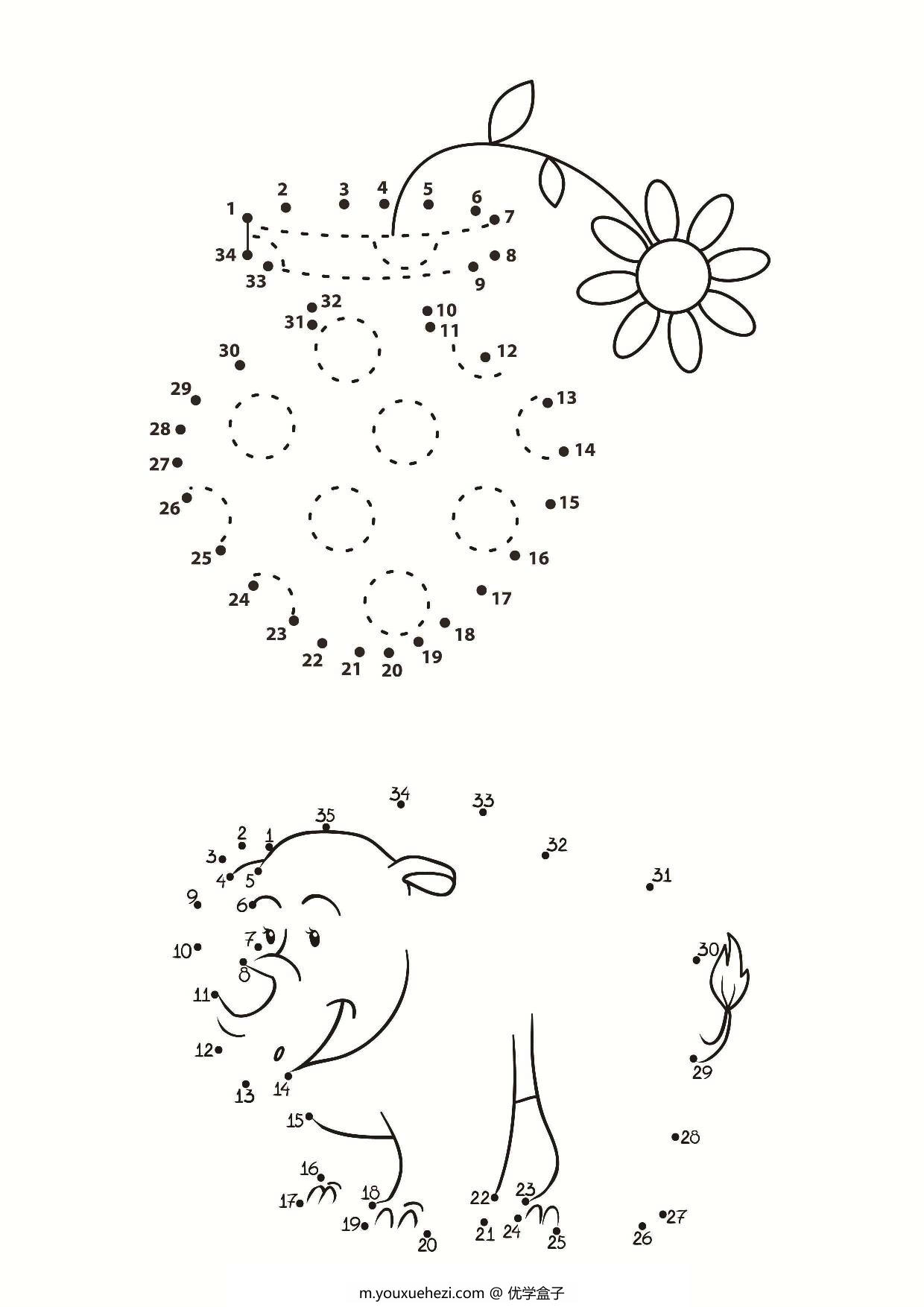 图片[1]-数字连线填色，12页PDF-优学盒子