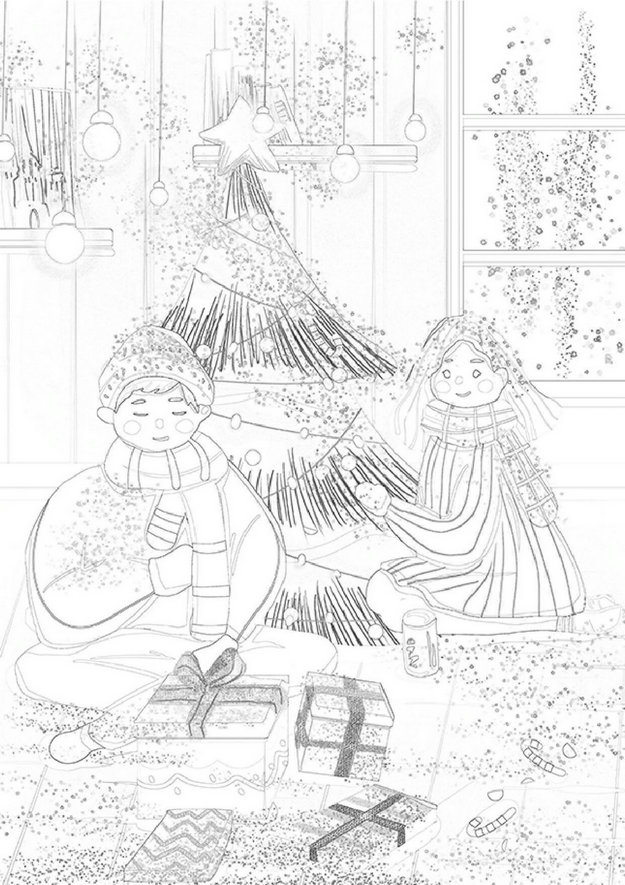 图片[6]-涂色 圣诞节 (困难)，16页PDF-优学盒子