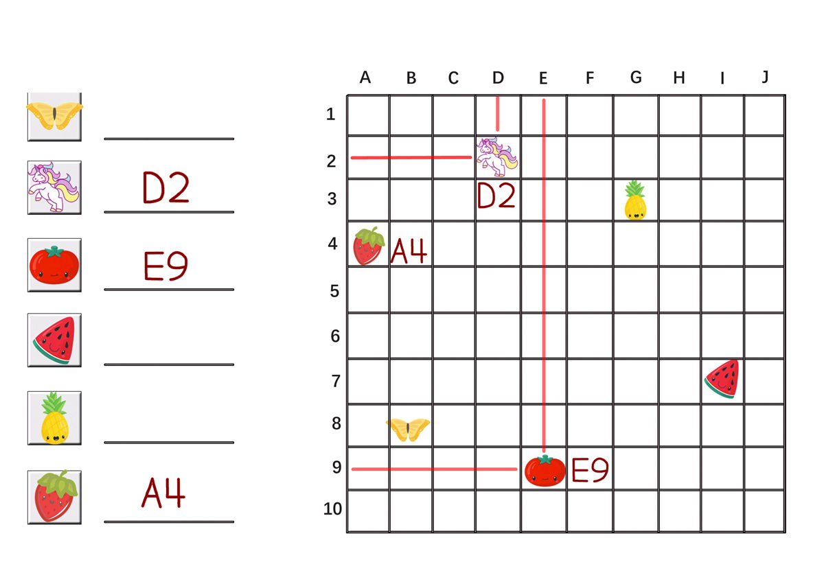 图片[1]-用数字和字母写出图画在图表中的位置，9页PDF-优学盒子