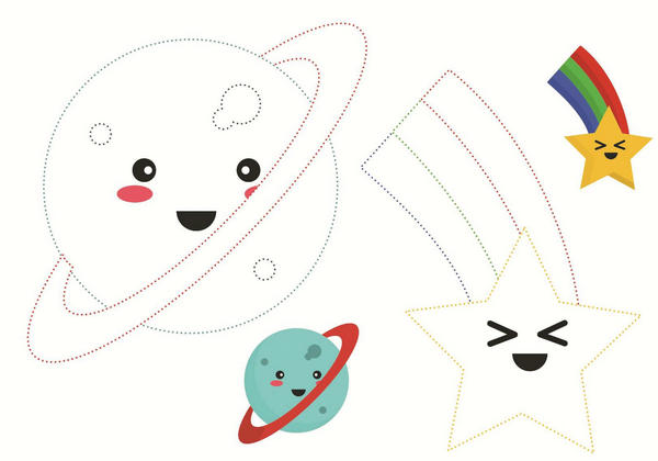 连接虚线绘制图画并填上颜色，5页PDF-优学盒子