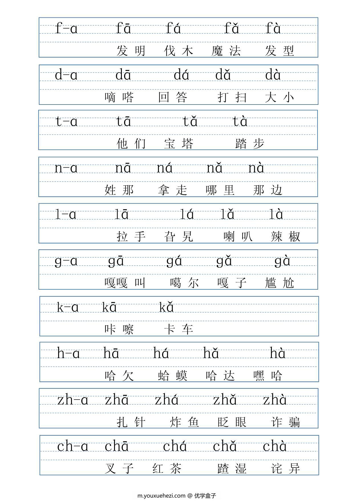 图片[3]-拼音表大全图音节拼读，电子版可打印-优学盒子