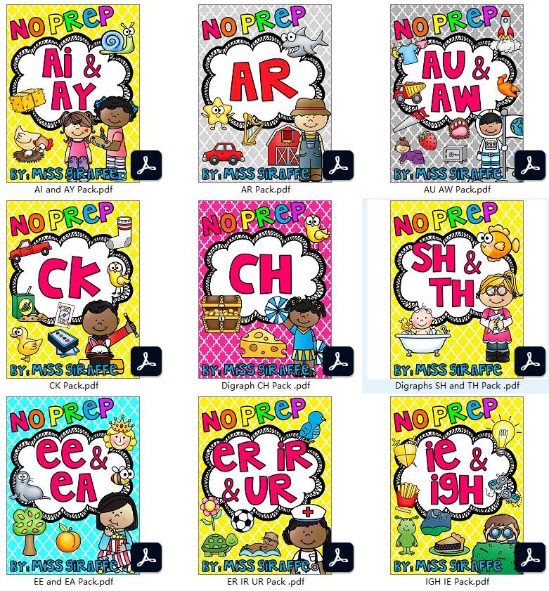 图片[1]-2400页自然拼读练习册Phonics No Prep Massive MEGA Bundle 共28册PDF-优学盒子
