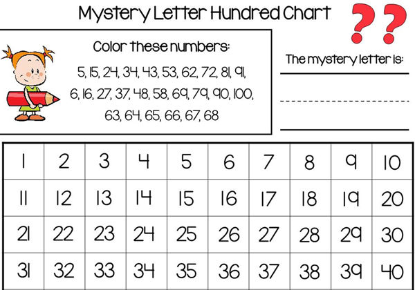 Mystery Letter hundred chart百数板，52页PDF-优学盒子