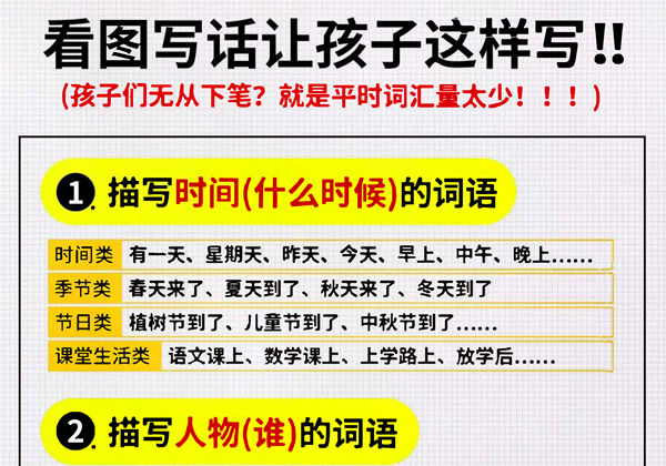 看图写话词汇量汇总，7页PDF电子版-优学盒子