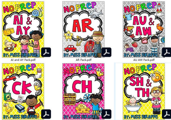 2400页自然拼读练习册Phonics No Prep Massive MEGA Bundle 共28册PDF-优学盒子