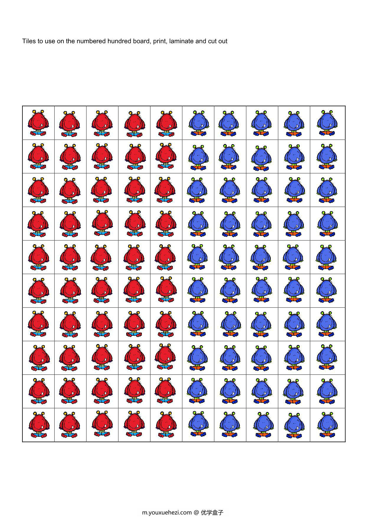 图片[3]-小怪兽百数板，5页PDF-优学盒子