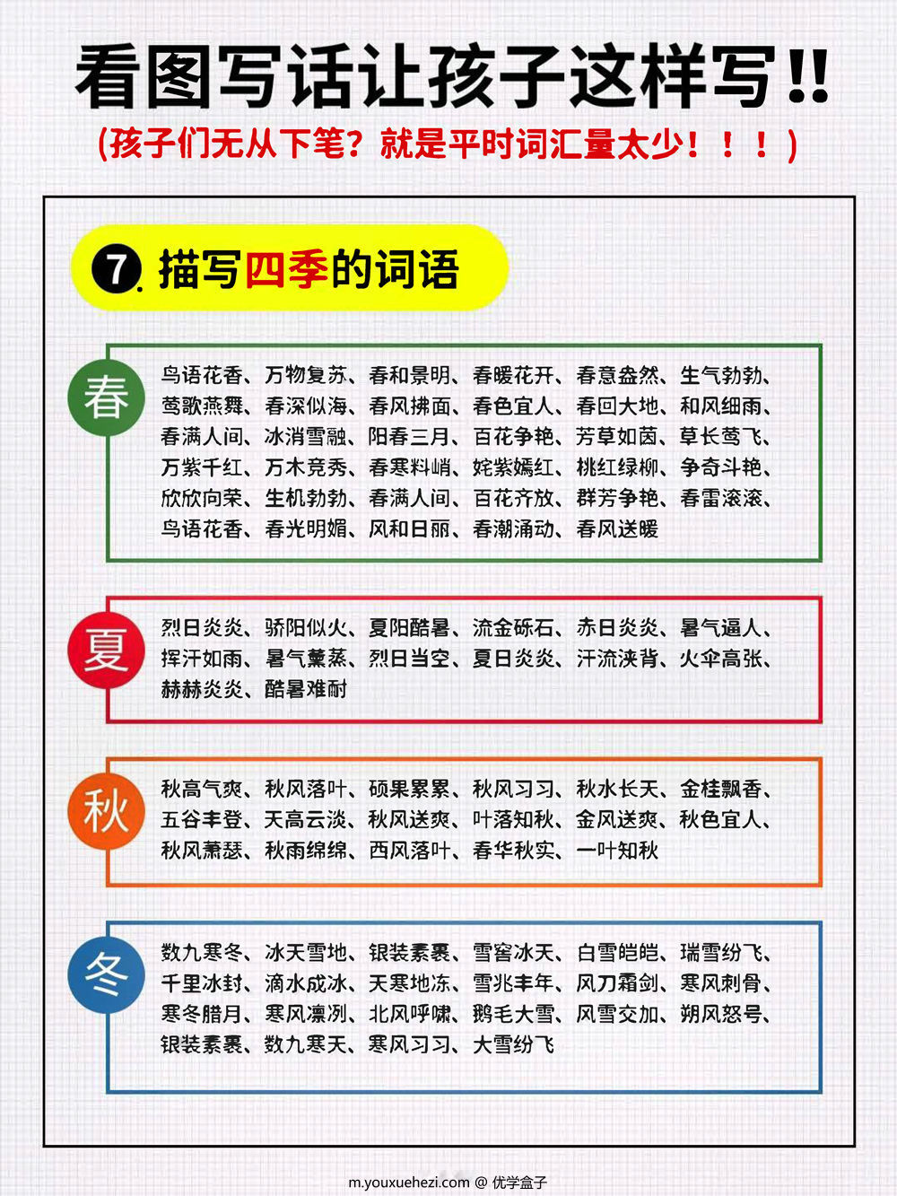 图片[3]-看图写话词汇量汇总，7页PDF电子版-优学盒子