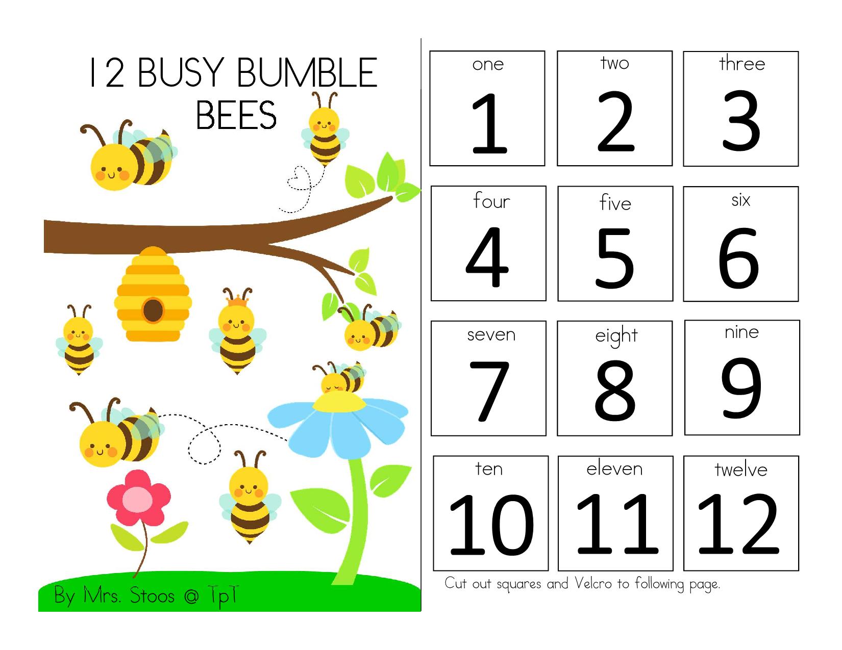 图片[1]-12只忙碌的蜜蜂12 busy bees interactive book互动翻翻书，18页PDF-优学盒子