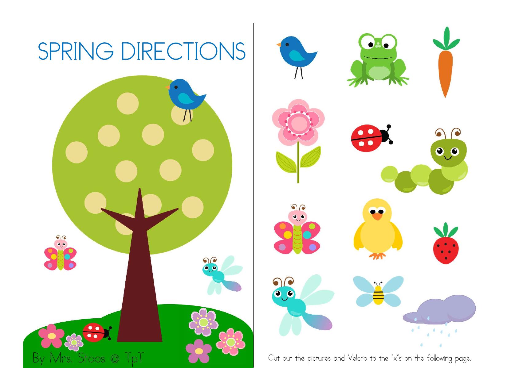 图片[1]-春天Spring （方位练习），interactive book互动翻翻书，17页PDF-优学盒子