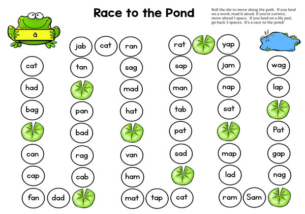 Race to the Pond拼读桌游，16页PDF-优学盒子